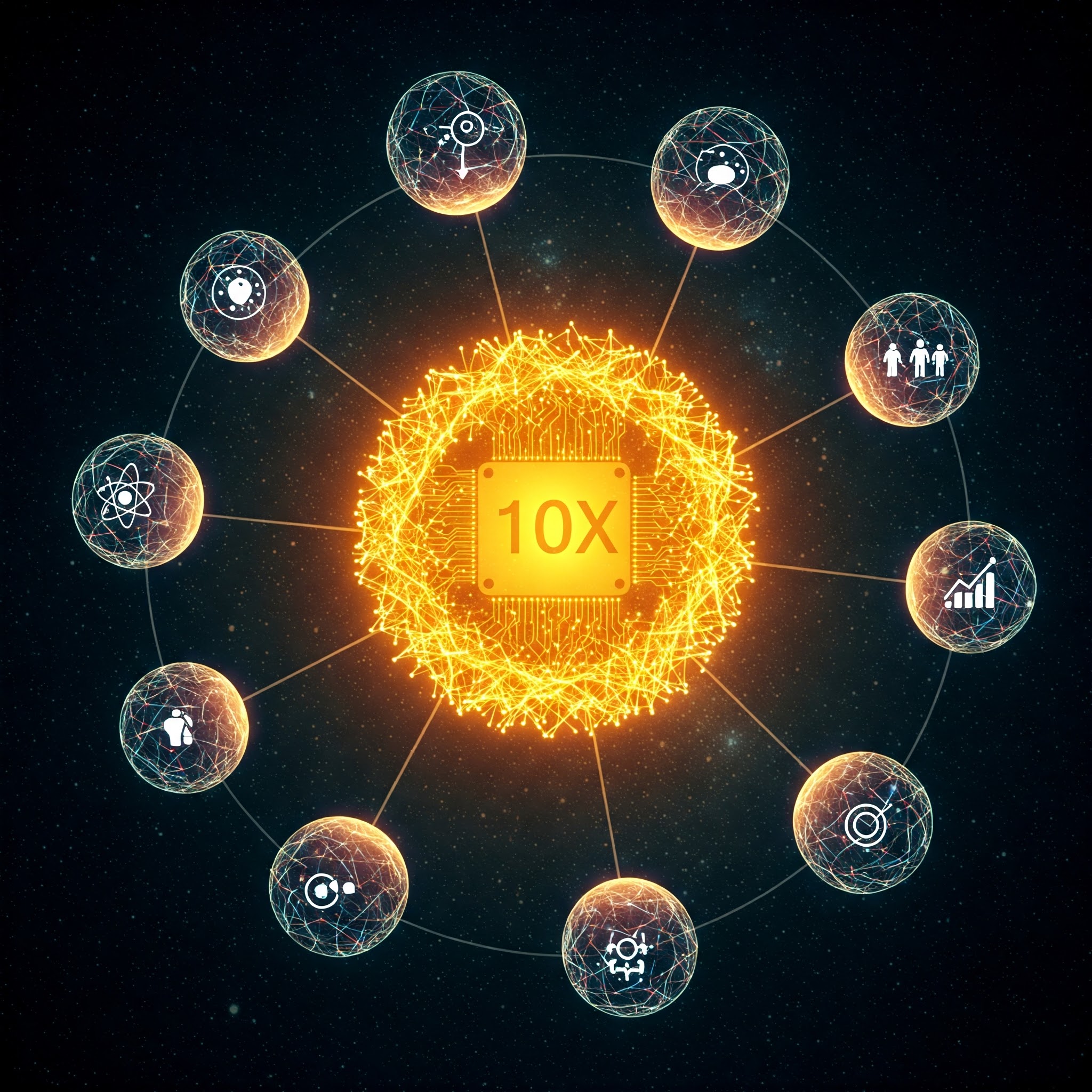 Futuristic AI visualization